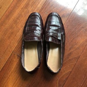 Mansur gavriel croc embossed classic loafer